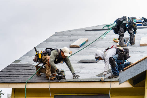Professional Emergency Roof Repair technician working in North Woodstock, NH